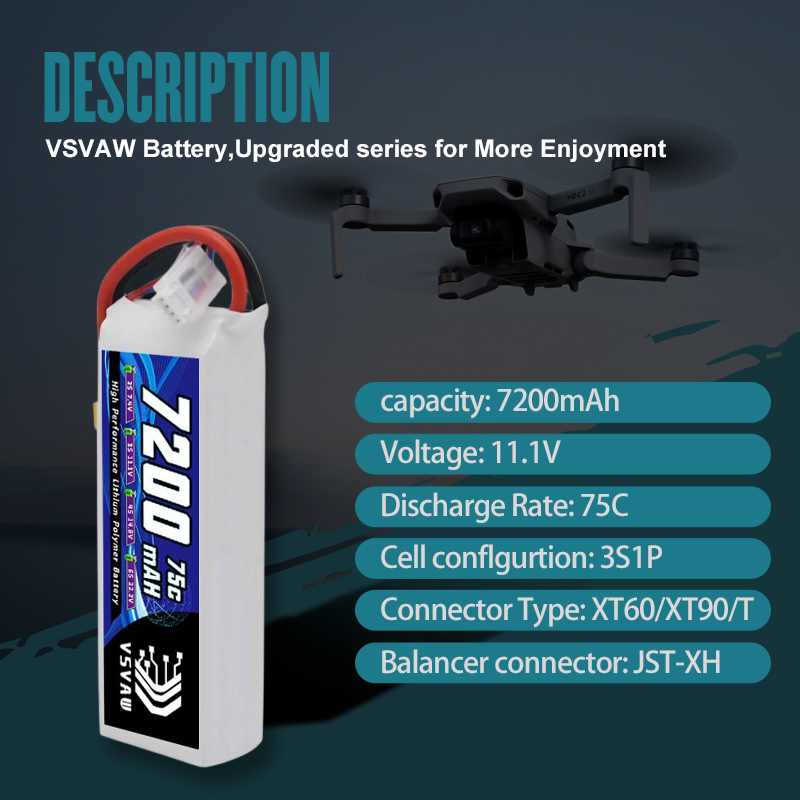 VSVAW 3S Lipo Battery 11.1V 72 - Drone Rc Truck 评论和价格