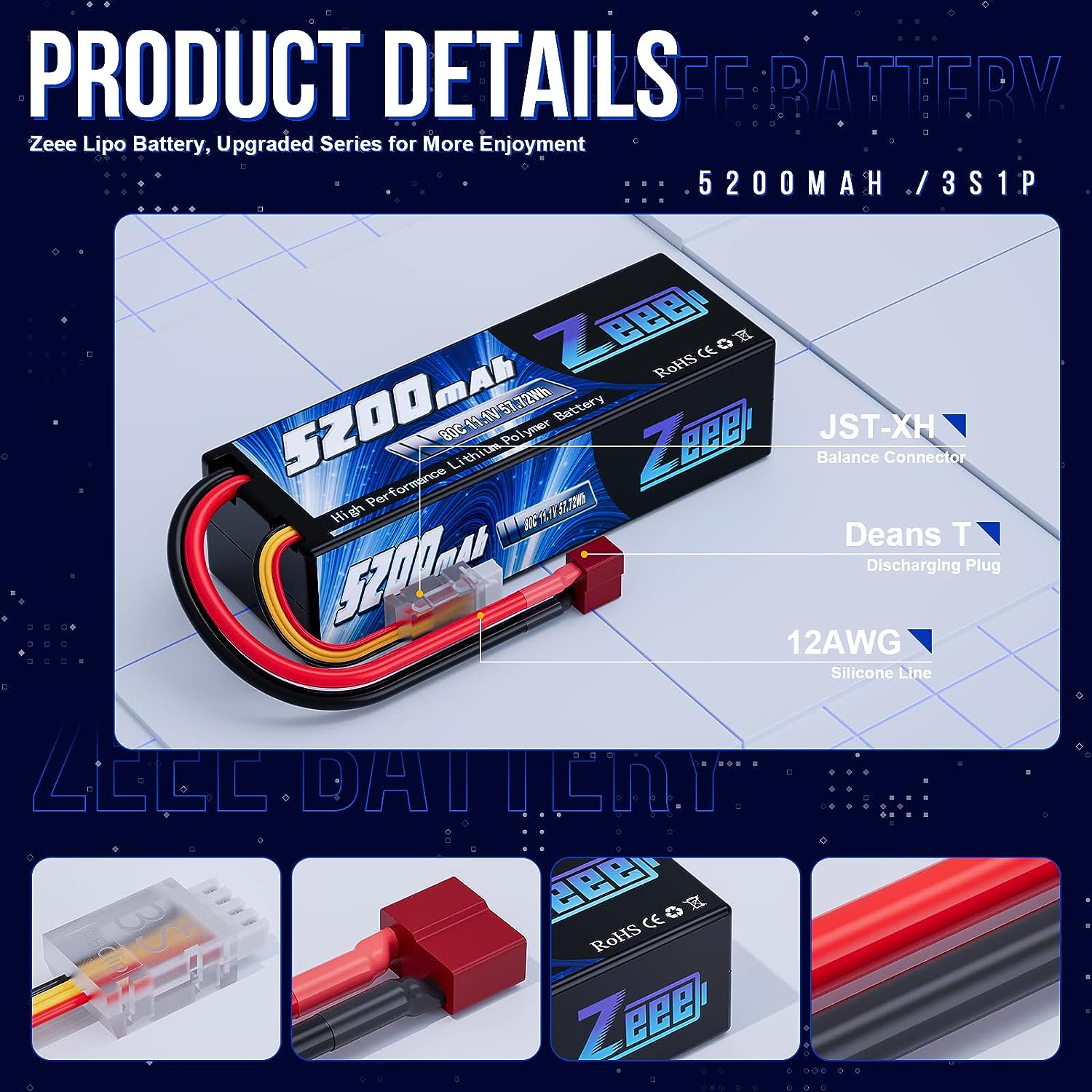 1/2pcs Zeee 3S 5200mAh Lipo Ba - Drone Rc Truck 评论和价格