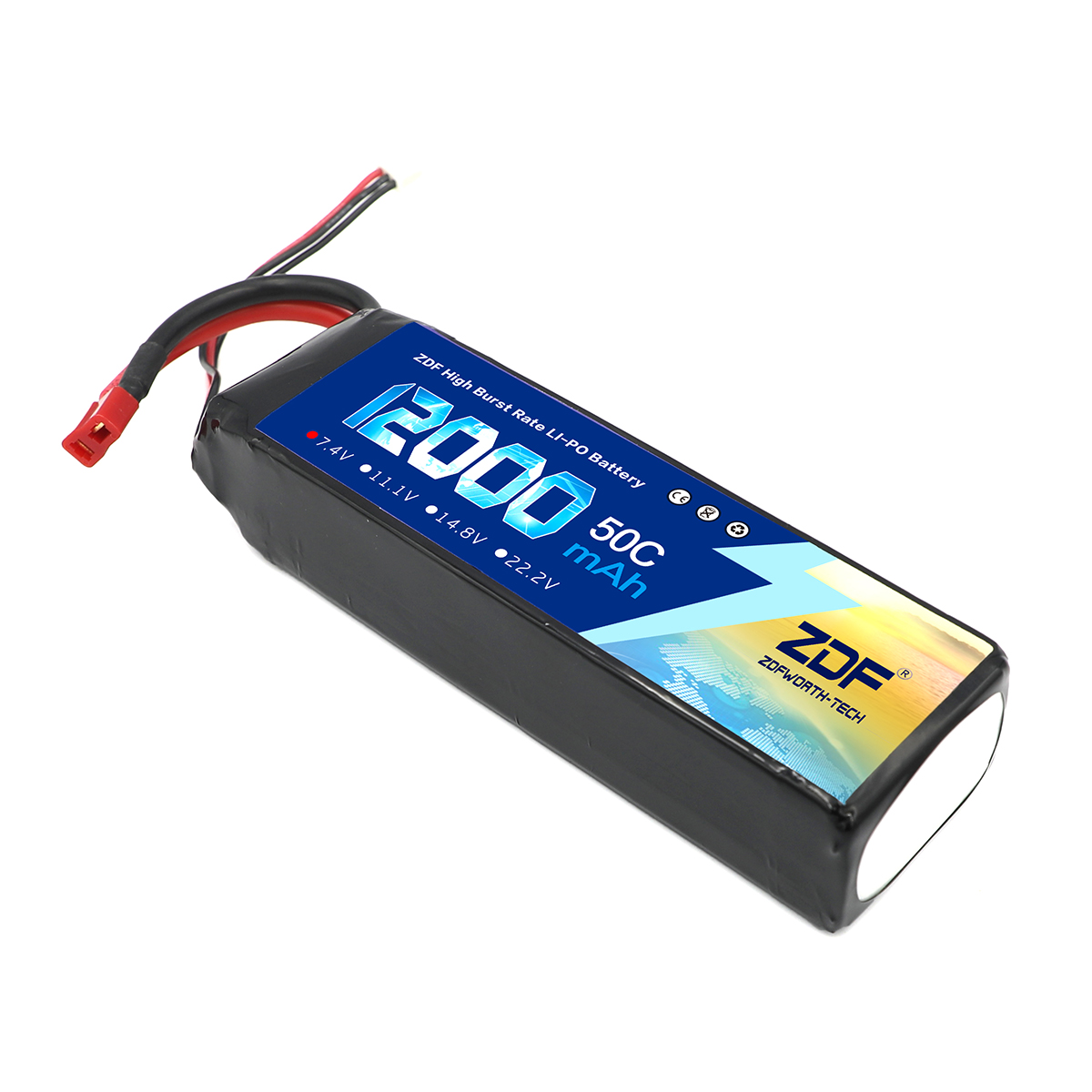 ZDF 7.4V Lipo 12000 mAh 50C 2S - Drone Rc Truck 评论和价格