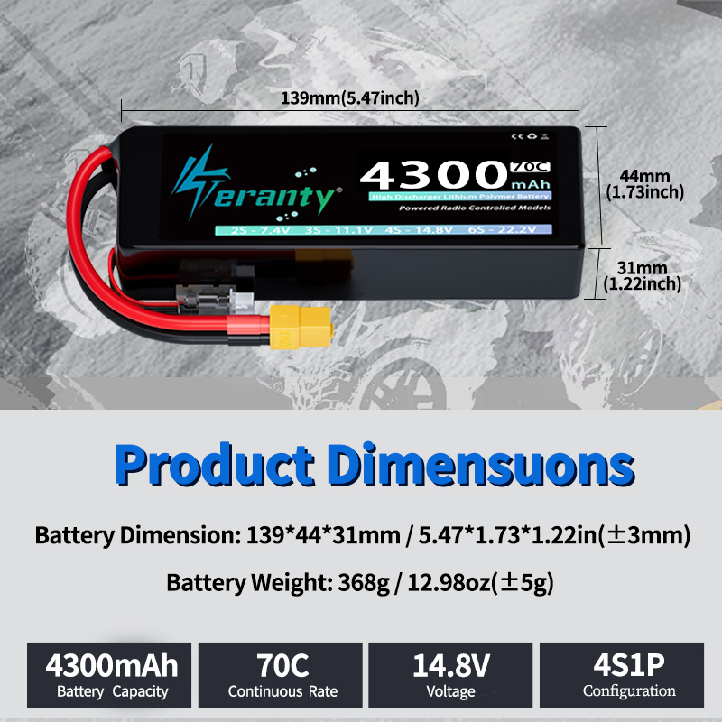 TERANTY 4S 4300mAh 14.8V 70C 1 - Drone Rc Truck 评论和价格