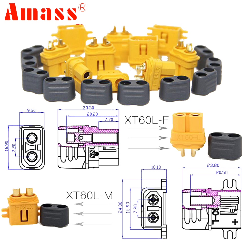 5Pair Amass XT60-L  XT60L Bull - Drone Rc Truck 评论和价格
