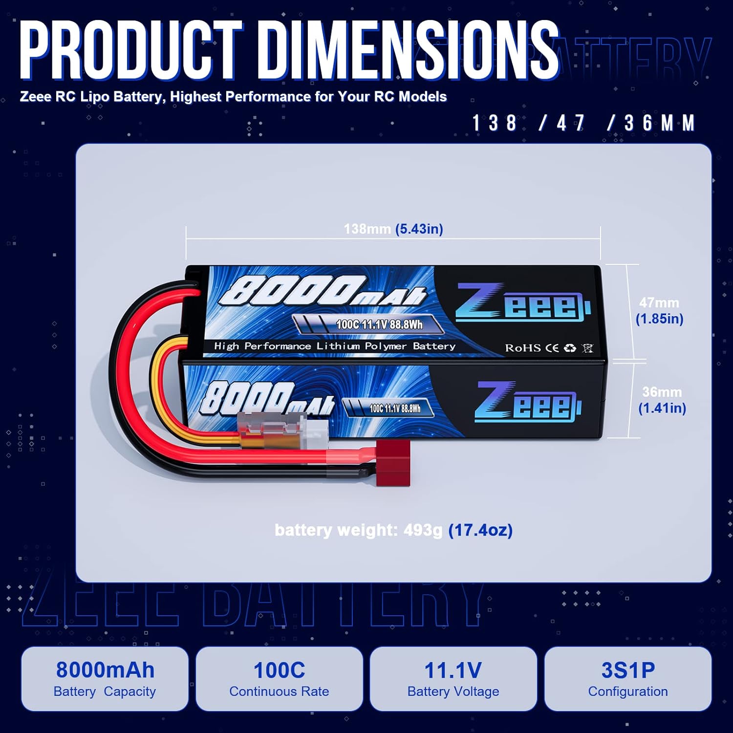 Zeee Lipo 3S 8000mAh Battery 1 - Drone Rc Truck 评论和价格