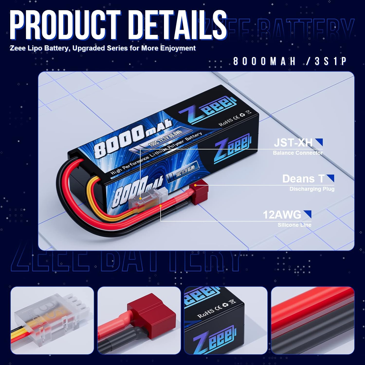 Zeee Lipo 3S 8000mAh Battery 1 - Drone Rc Truck 评论和价格