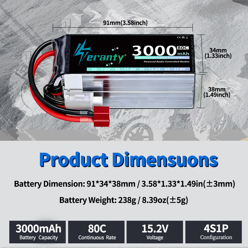 2Pcs TERANTY 14.8V 15.2V Lipo  - Drone Rc Truck 评论和价格